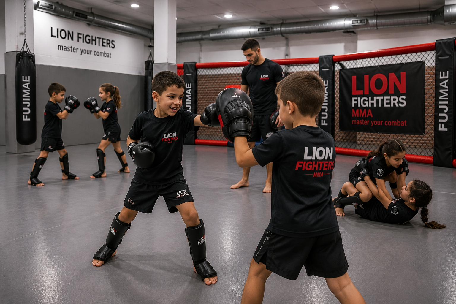 Clases infantiles de deportes de contacto en Lion Fighters